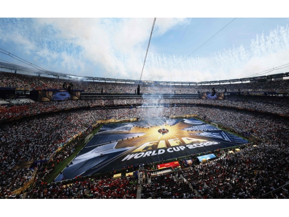 A general view of the closing ceremony before the FIFA World Cup 2026 Final match between Spain and Argentina at New York New Jersey Stadium on July 19, 2026 in East Rutherford, New Jersey. (Photo by Kevin C. Cox / GETTY IMAGES NORTH AMERICA / Getty Images via AFP)
