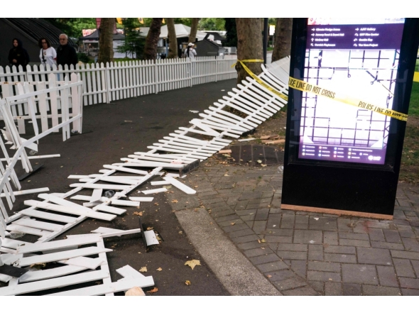 Police tape cordon off the location of a mass shooting at the Bite of Seattle food festival on July 26, 2026 in Seattle, Washington. David Ryder/Getty Images/AFP