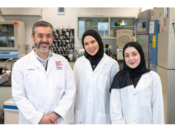 Ihab Younis with Mariam Elesnawy and Hana Hasna, two of the alumni co-authors.