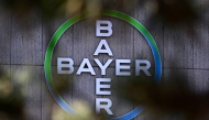 The company logo of German chemical giant Bayer is pictured at the company's site in Berlin on March 4, 2026. Photo by Tobias SCHWARZ / AFP