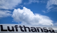 A German airlines Lufthansa sign is pictured on Lufthansa Airbus A350-900 at Frankfurt International Airport in Frankfurt am Main, western Germany, on June 2, 2026. Photo by Kirill KUDRYAVTSEV / AFP