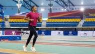 American sprint legend Allyson Felix trains at the Aspire Dome 