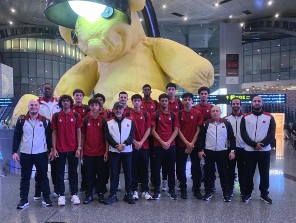 Qatar players and officials prior to their departure.