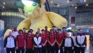 Qatar players and officials prior to their departure.