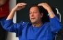 In this picture taken on November 4, 2022, Pakistan's former prime minister Imran Khan addresses the media representatives at a hospital in Lahore. Photo by Arif ALI / AFP