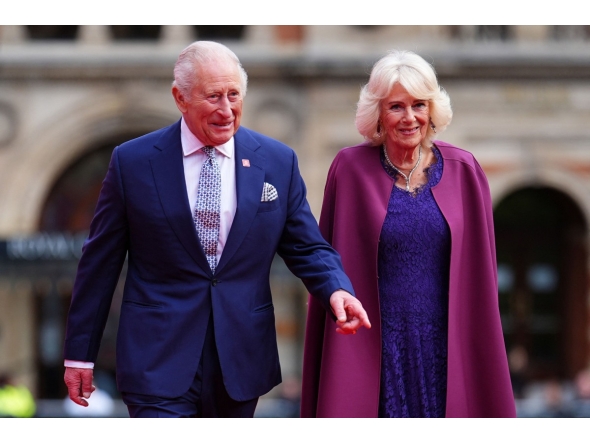 Britain's King Charles III (L) and Britain's Queen Camilla arrive to attend the King's Trust 50th anniversary celebration at the Royal Albert Hall in London on May 11, 2026. Photo by Aaron Chown / POOL / AFP