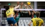 Brazil's Lucca Ferreira (left) shoots to score against Mexico.