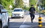Police officers secure the area where a shooting occurred, in Aarau, northern Switzerland, on 30 August 2026 (Photo by Harold CUNNINGHAM / AFP)
 