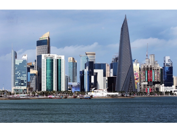 A file photo of the West Bay financial district in Doha, Qatar.