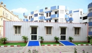 A view of India's first container-based accommodation for sportspersons preparing to participate in the upcoming Asian Games Aichi-Nagoya 2026, at Netaji Subhas National Institute of Sports in Patiala on September 3, 2026. Photo by Narinder NANU / AFP