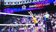 Qatar’s Cherif Younousse and Ahmed Tijan in action during the semi-final against Australia's Mark Nicolaidis and Izac Carracher.