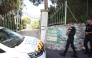 Police officers patrol in front of the entrance of the Musee Renoir after four paintings, valued at nine million euros, were stolen from the museum in an early-morning break-in, with two suspects still at large, in Cagnes-sur-Mer on September 8, 2026. (Photo by Valery HACHE / AFP)