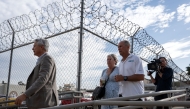 Debra and Martin Robinson (L), parents of Australian brothers Callum and Jake Robinson, murdered in April 2024 during a surfing trip, arrive at the court for the trial of three murder suspects in Ensenada, Baja California state, Mexico, on September 7, 2026. (Photo by Guillermo Arias / AFP)