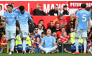 Manchester City's Norwegian striker #09 Erling Haaland celebrates scoring the team's first goal during the English Premier League football match between Manchester United and Manchester City at Old Trafford in Manchester, north-west England, on September 13, 2026. (Photo by Paul ELLIS / AFP)