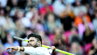 Sri Lanka’s Rumesh Tharanga Pathirage competes in men’s javelin throw  event. (AFP)