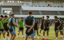 Qatar squad during a training session in Nagoya. 