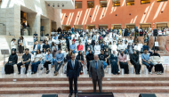 Dean Michael Trick with faculty members and students. 