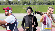 Rashid Saleh Al-Athba (left), Reem Al-Sharshani (centre) and Nasser Saleh Al-Attiyah are part of Qatar's shooting squad. 