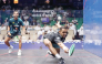 Mostafa Asal (right) and Aly Abou Eleinen in action during the quarter-final clash.