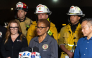 Los Angeles Mayor Karen Bass (C) briefs reporters after a US news media helicopter covering a deadly bus crash, came down in Chatsworth, a neighborhood of Los Angeles, California on September 15, 2026. (Photo by Blake Fagan / AFP)