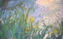 This photograph shows a detail of French painter Claude Monet’s Iris, 1924–1925, during a preview of 28 Impressionist works of the Schlumberger Collection unveiled ahead of the October 22, 2026, sale at Sotheby’s auction house in Paris on September 17, 2026. (Photo by LOU BENOIST / AFP)