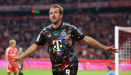 Bayern Munich's English forward #09 Harry Kane celebrates scoring his team's fourth goal during the German first division Bundesliga football match between FC Bayern Munich and Union Berlin in Munich, southern Germany on September 18, 2026. (Photo by Alexandra BEIER / AFP)