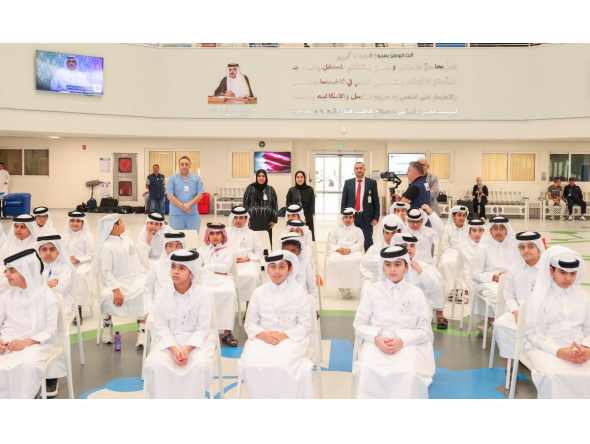 Students attend an awareness session. 