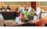 Shura Council Deputy Speaker H E Dr. Hamda bint Hassan Al Sulaiti speaking during the session.