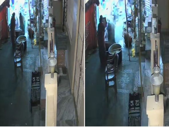 Screengrab of CCTV footage being shared on X  