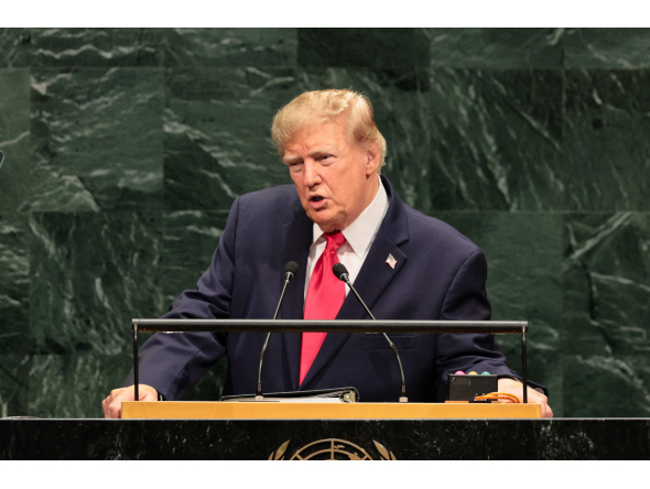  U.S. President Donald Trump speaks during the 81st session of the United Nations (U.N.) General Assembly at U.N. Headquarters on September 22, 2026 in New York City. (Photo by Michael M. Santiago / GETTY IMAGES NORTH AMERICA / Getty Images via AFP)