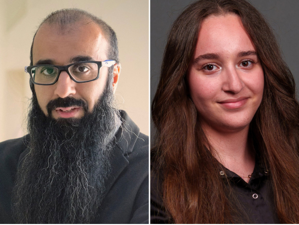 Dr. Arfan Ahmed  (left) and Dounia Baroudi, a first-year medical student at WCM-Q