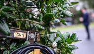 Broadcast news equipment is seen outside the West Wing at the White House in Washington, DC, on September 23, 2026. (Photo by Alex Wroblewski / AFP)
