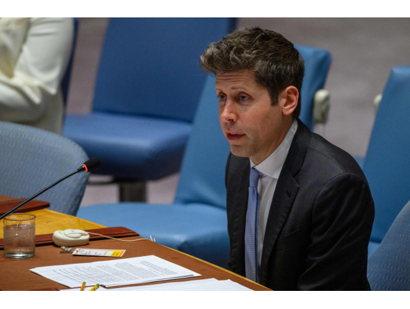 CEO of OpenAI Sam Altman speaks during a United Nations (UN) Security Council meeting on artificial intelligence (AI) and international security under “Maintenance of International Peace and Security” during the 81st session of the United Nations (U.N.) General Assembly at U.N. Headquarters on September 23, 2026 in New York City. Photo by Alexi J. Rosenfeld / GETTY IMAGES NORTH AMERICA / Getty Images via AFP
