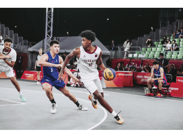 Qatar's Musa Hamad in action during the match against Mongolia.