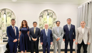 QC Second Vice Chairman of the Board Rashid bin Hamad Al-Athba and QC Board Member Mohamed bin Mahdi Al-Ahbabi with other officials during the forum.