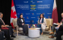 Minister of State for International Cooperation H E Dr. Maryam bint Ali bin Nasser Al Misnad meeting Minister of Foreign Affairs of Canada H E Anita Anand yesterday.

