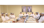 Vice-Chairman of Central Municipal Council H E Mubarak Feraish Al-Salem with CMC members and other officials during a meeting.