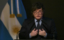 Argentina's President Javier Milei delivers a speech during the Americas Society/Council of the Americas 