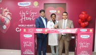 Managing Director of Reyada Medical Centre Jamsheer Hamza, Executive Director Dr. Abdul Kalam, and Cardiology Specialist Dr. Bishnu Kiran inaugurating the awareness campaign.