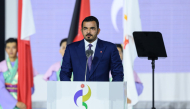 Olympic Council of Asia President H E Sheikh Joaan bin Hamad Al-Thani delivers a speech during the closing ceremony.