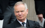 (Files) British author and former MP Jeffrey Archer leaves St Paul's Cathedral at the end of British former prime minister Margaret Thatchers ceremonial funeral in central London on April 17, 2013. (Photo by Leon Neal / AFP)