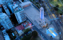 This aerial view shows a giant shirt marking Lionel Messi's farewell from the Argentina national football team displayed at the National Flag Memorial in Rosario, Argentina, on the eve of the international friendly football match between Argentina and Benin. (Photo by Marcelo Manera / AFP)