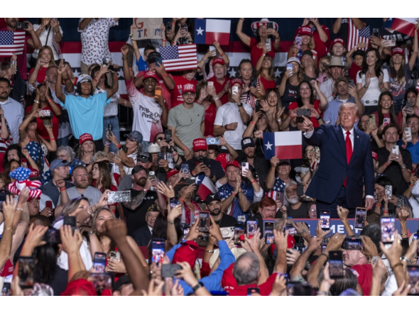 President Donald Trump at a rally for Republican candidates for Congress in San Antonio on Wednesday. (Joel Angel Juarez/For The Washington Post)