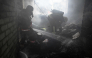 Firefighters operate to extinguish a fire inside a clinic building after a Russian aerial attack on Kharkiv on October 10, 2026. (Photo by Sergey Bobok / AFP)