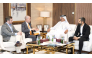 QC First Vice Chairman Mohamed bin Ahmed bin Twar Al Kuwari and Vice President of the Arab Portuguese Chamber of Commerce and Industry and Chairman of the Advisory Board of the L’or Investment Group Miguel Frasquilho with other officials during the meeting.
