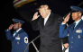 US President Donald Trump disembarks Air Force One upon arrival to Harry Reid International Airport in Las Vegas, Nevada, in the early hours of October 14, 2026. (Photo by Kent Nishimura / AFP)