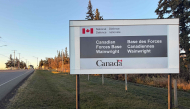 A view near the entrance of the Canadian Forces Base (CFB) Wainwright military base, in Wainwright, Alberta, Canada, on October 18, 2026. Photo by Daphné LEMELIN / AFP