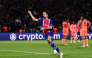PSG's Portuguese midfielder #17 Vitinha celebrates after scoring his team third goal during the UEFA Champions League first round day 3 football match between Paris Saint-Germain (PSG) and FC Barcelona at the Parc de Princes stadium in Paris on October 20, 2026. (Photo by FRANCK FIFE / AFP)