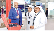 QC Chairman Sheikh Khalifa bin Jassim Al Thani with Secretary-General of the Federation of GCC Chambers Saleh bin Hamad Al Sharqi touring the Milipol Qatar 2026