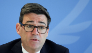 Britain's Prime Minister Andy Burnham speaks during the inaugural Wildfires ’27 Resilience Summit at the National Resilience Centre of Excellence, Aintree, north west England on October 23, 2026. Photo by Temilade Adelaja / POOL / AFP